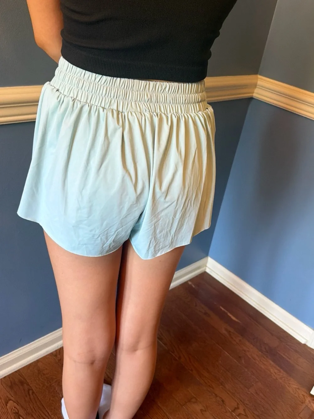 SHEIN Mint Drawstring Athletic Shorts